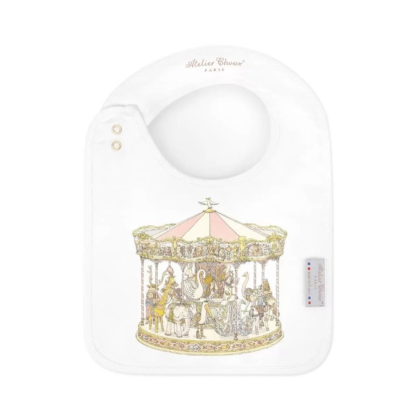 Atelier Choux Satin Bib Carousel Pink