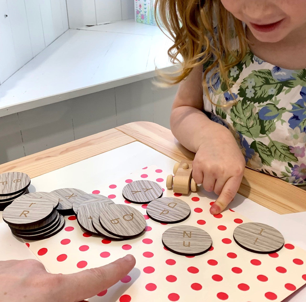 Wooden Learning Letters Discs