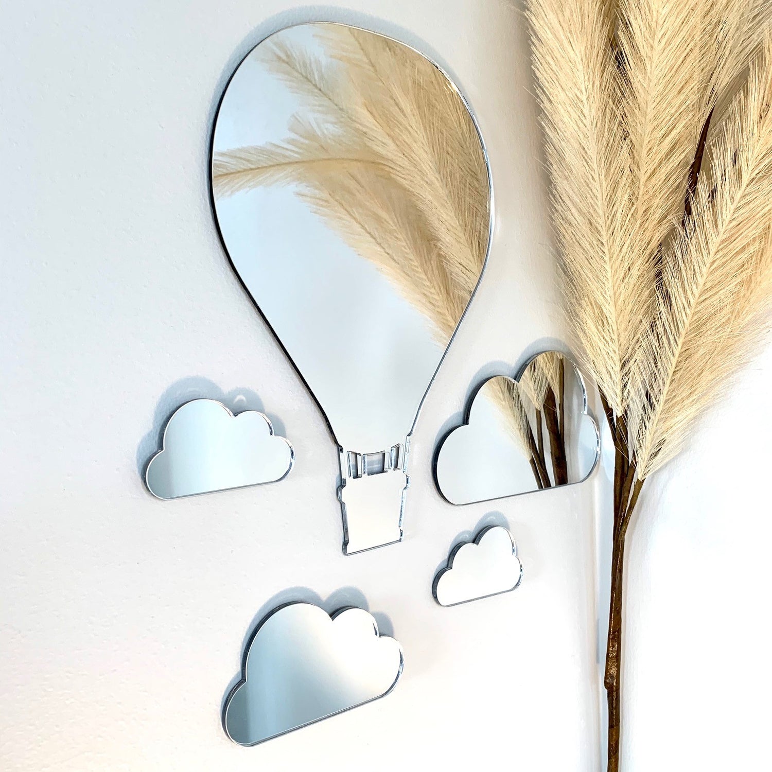 Silver Mirror Balloon Cloud Wall Decor