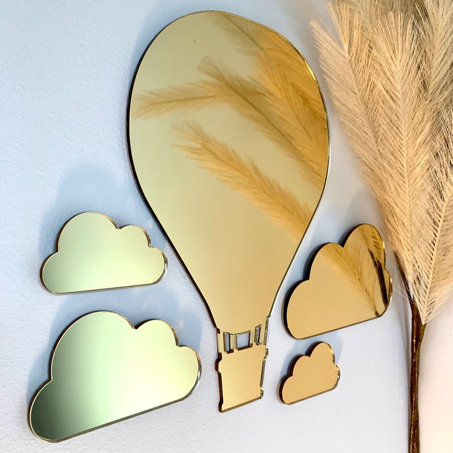 Gold Mirror Balloon Cloud Wall Decor