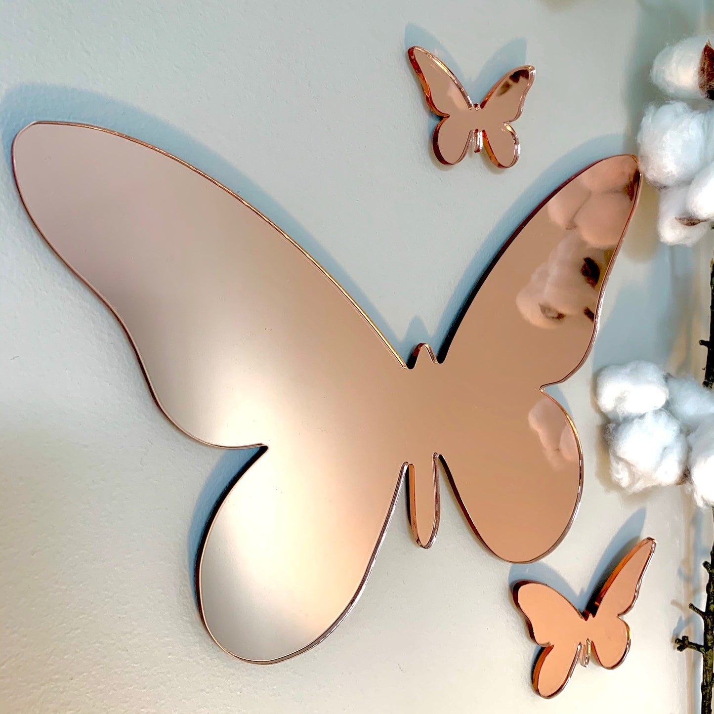 Mirror Butterfly Rose Gold Wall Decor