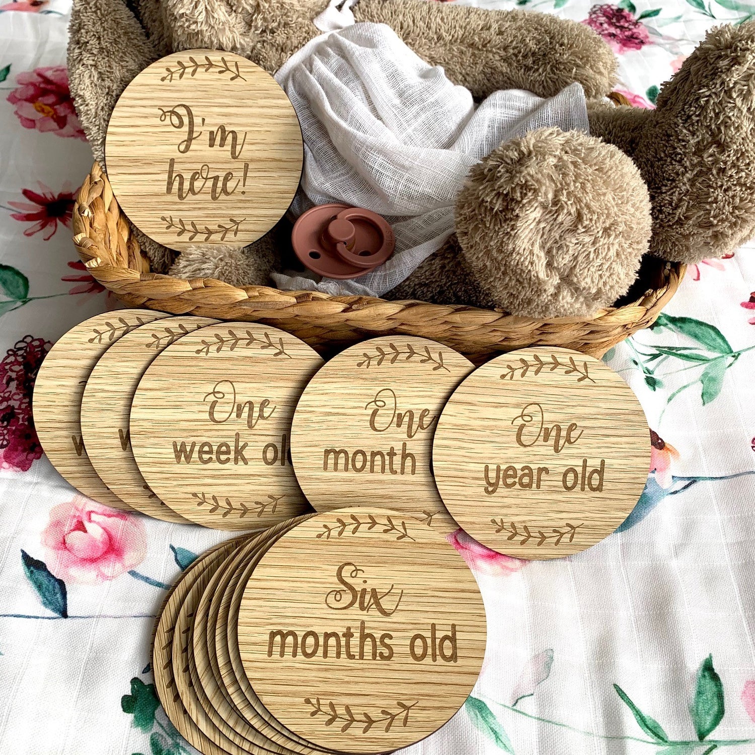 Wooden Milestone Cards Baby First Year