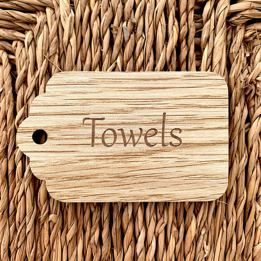 Wooden Brown Laundry Labels