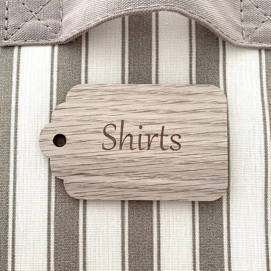 Wooden Grey Laundry Labels