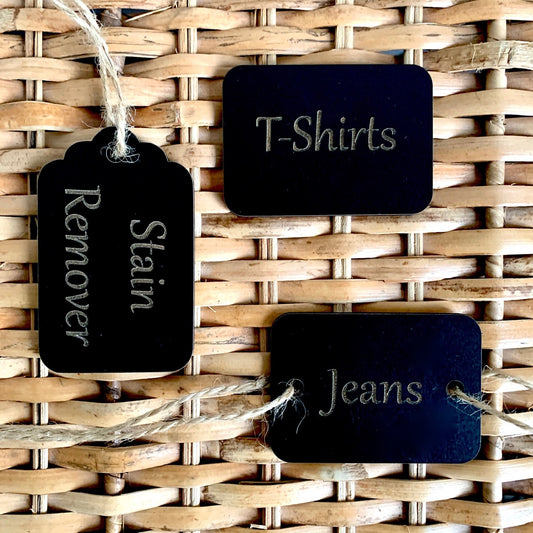 Wooden Black Laundry Labels