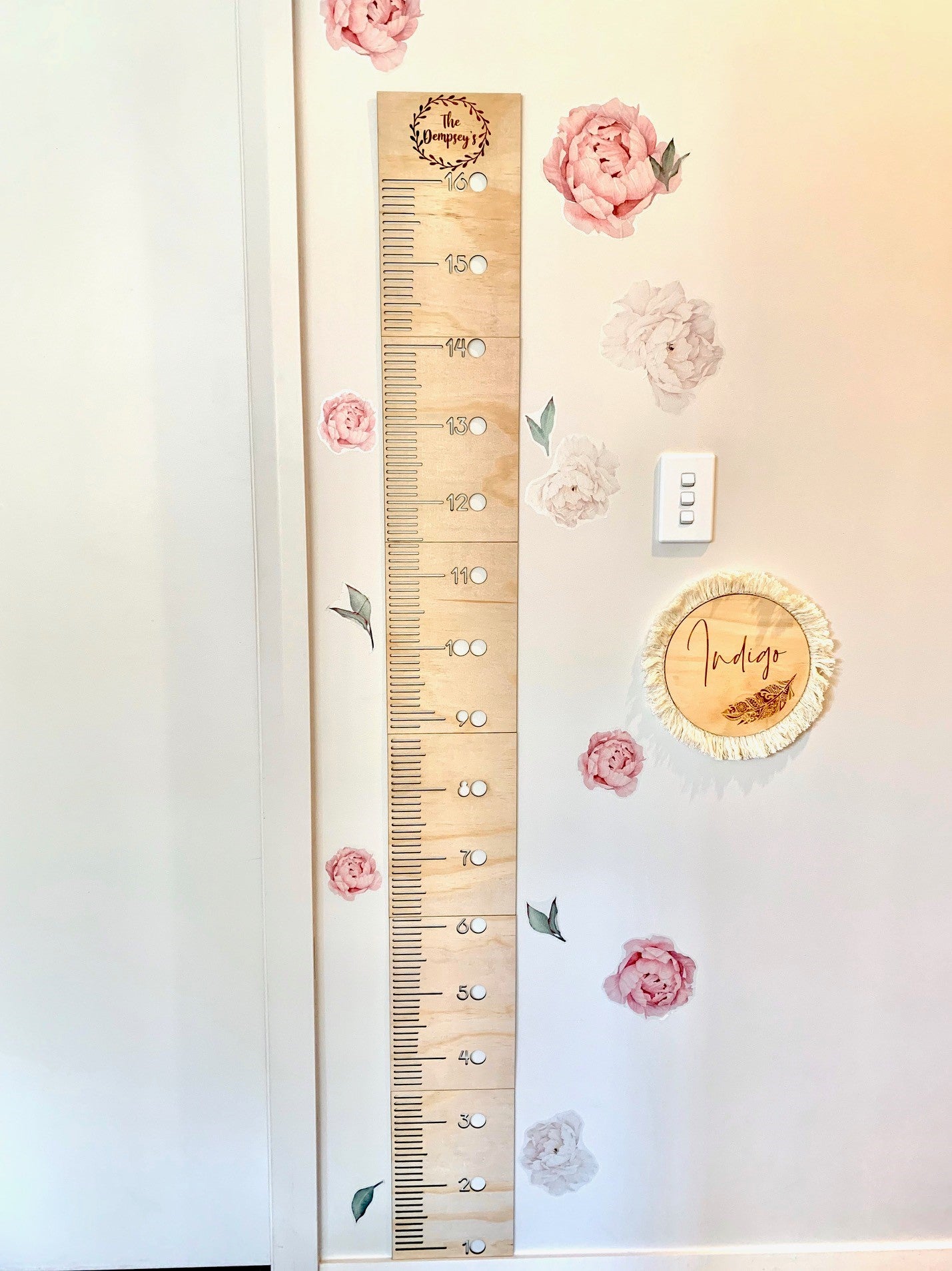 Wooden Personalised Height Chart Personalized