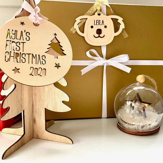 Personalised Christmas Wooden Present Gift Tags Ornaments