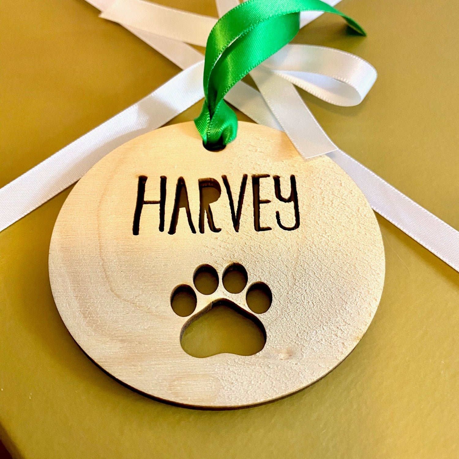 Personalised Christmas Wooden Pets Present Gift Tags Ornaments