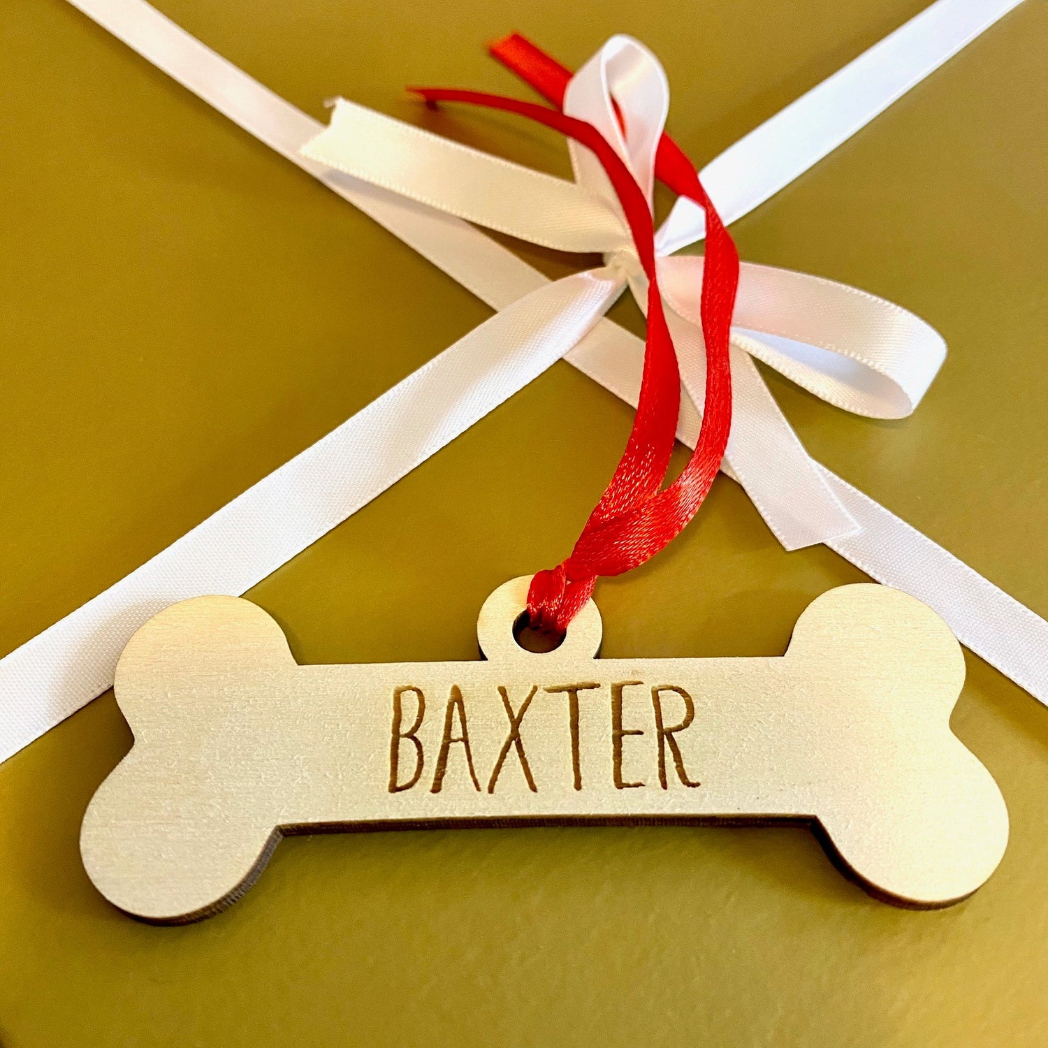 Personalised Christmas Wooden Pets Present Gift Tags Ornaments