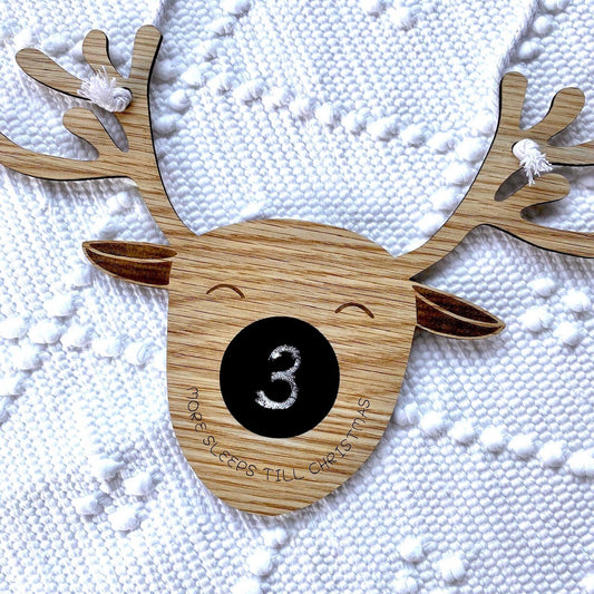 Wooden Christmas Reindeer Countdown Chalkboard