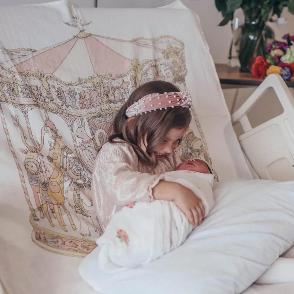 Atelier Choux Carousel Pink Swaddle